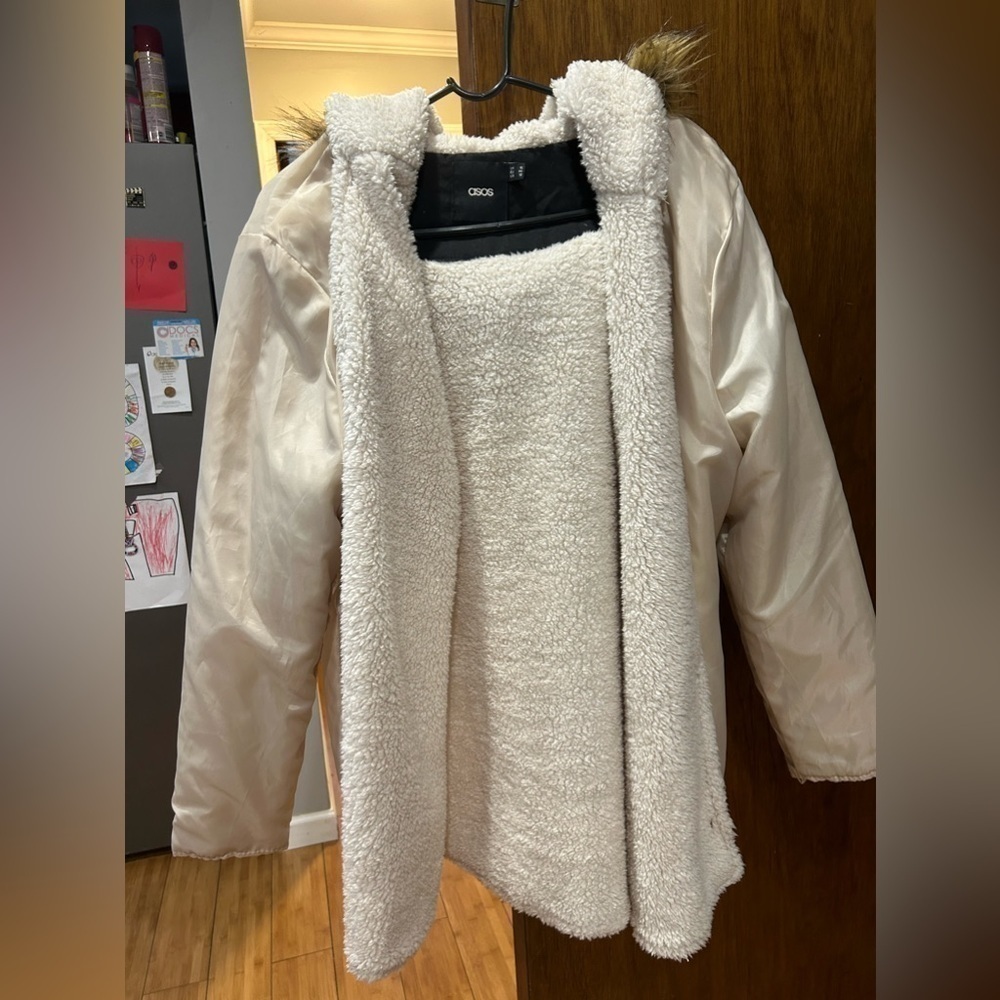 ASOS Women open jacket/Coat Fleece Lined size 12
